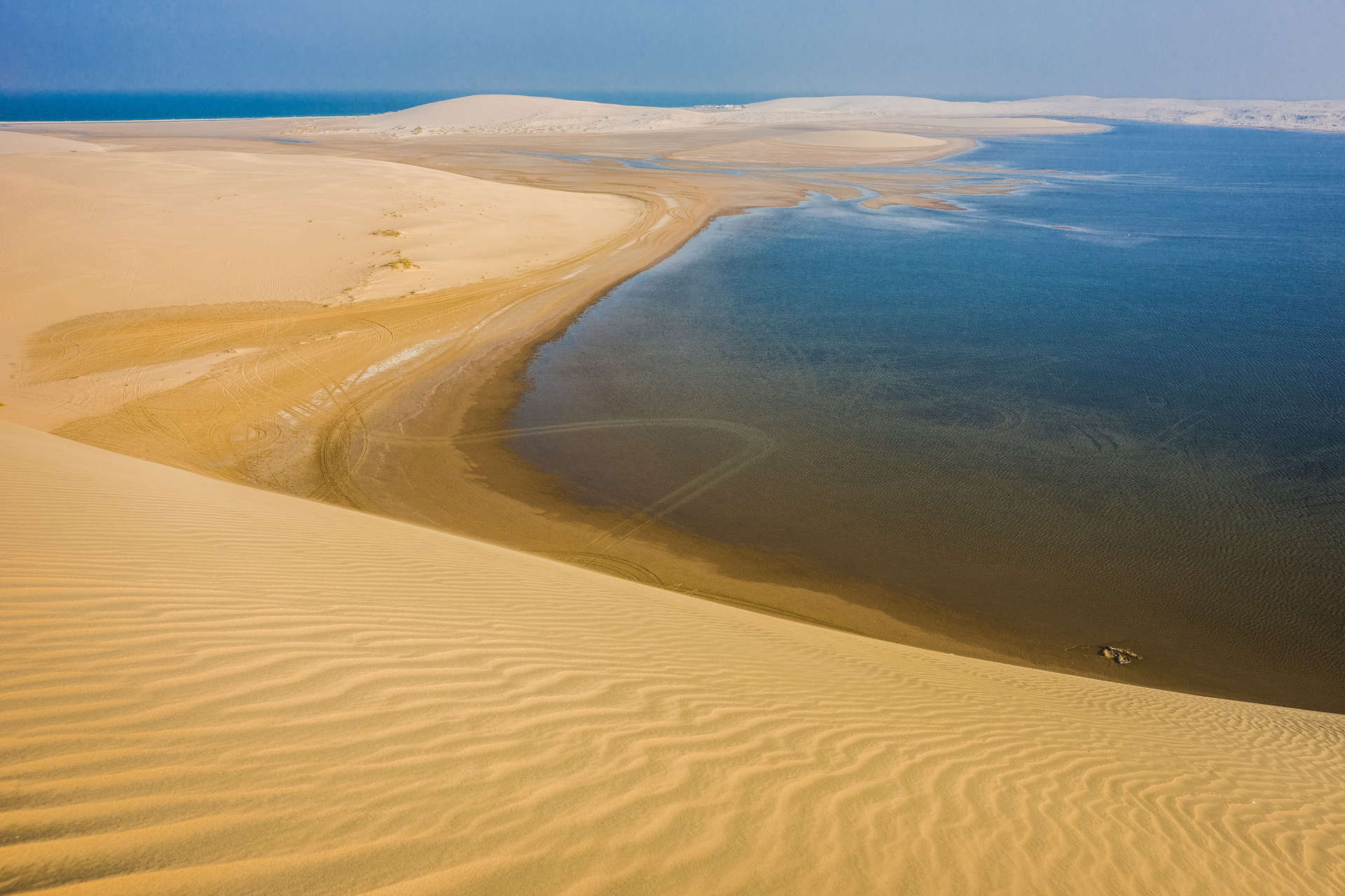 Khor al Adaid, the Inland Sea, is a seawater inlet right at the bottom end of the Qatar peninsula