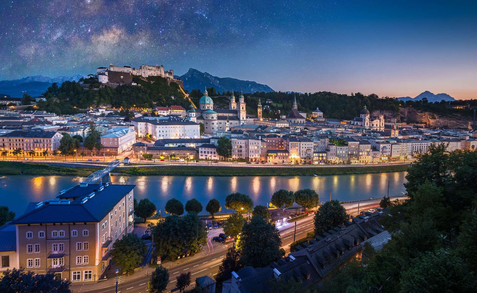 Ansicht der Salzburger Altstadt Österreich