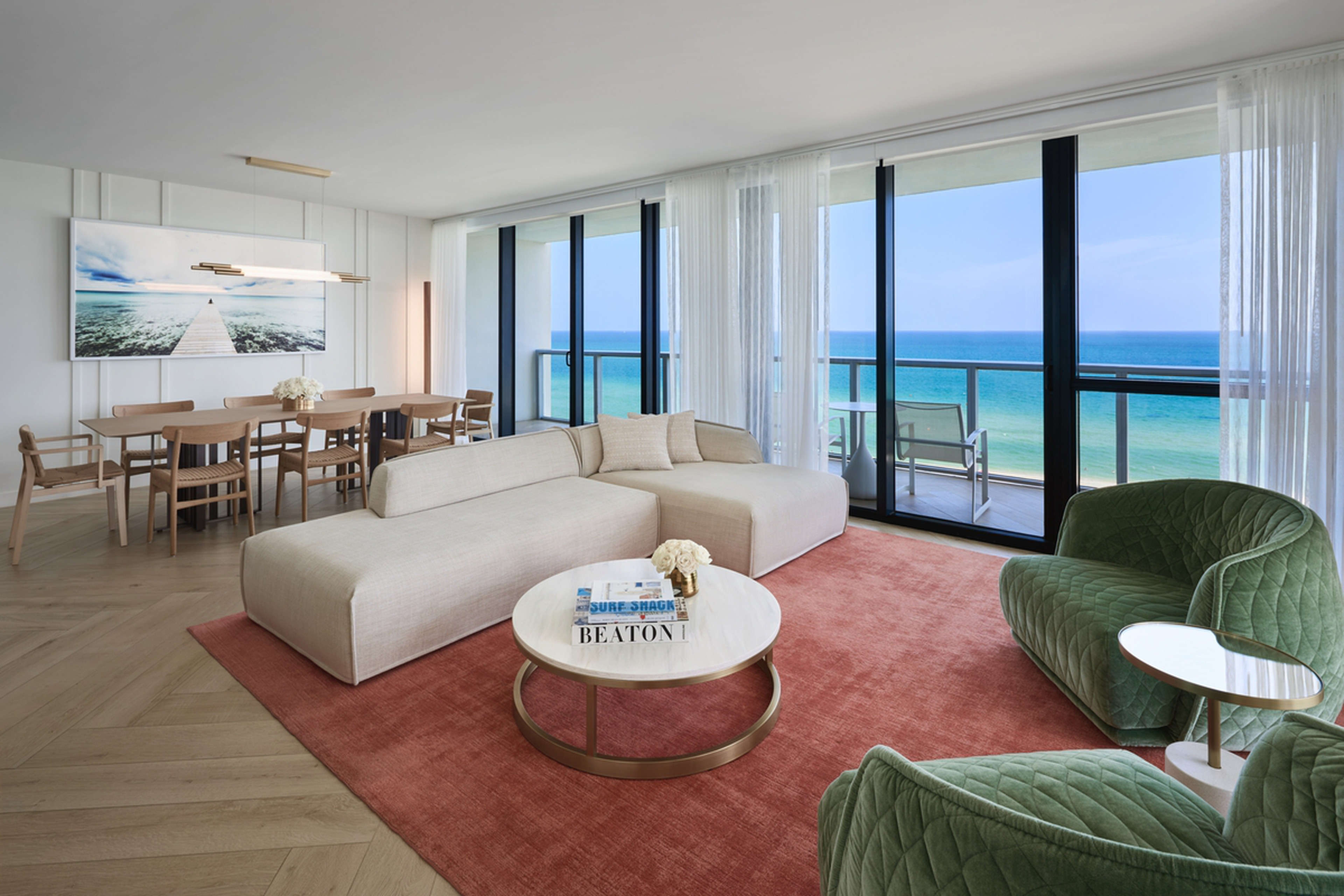 A beach view balcony at W South Beach