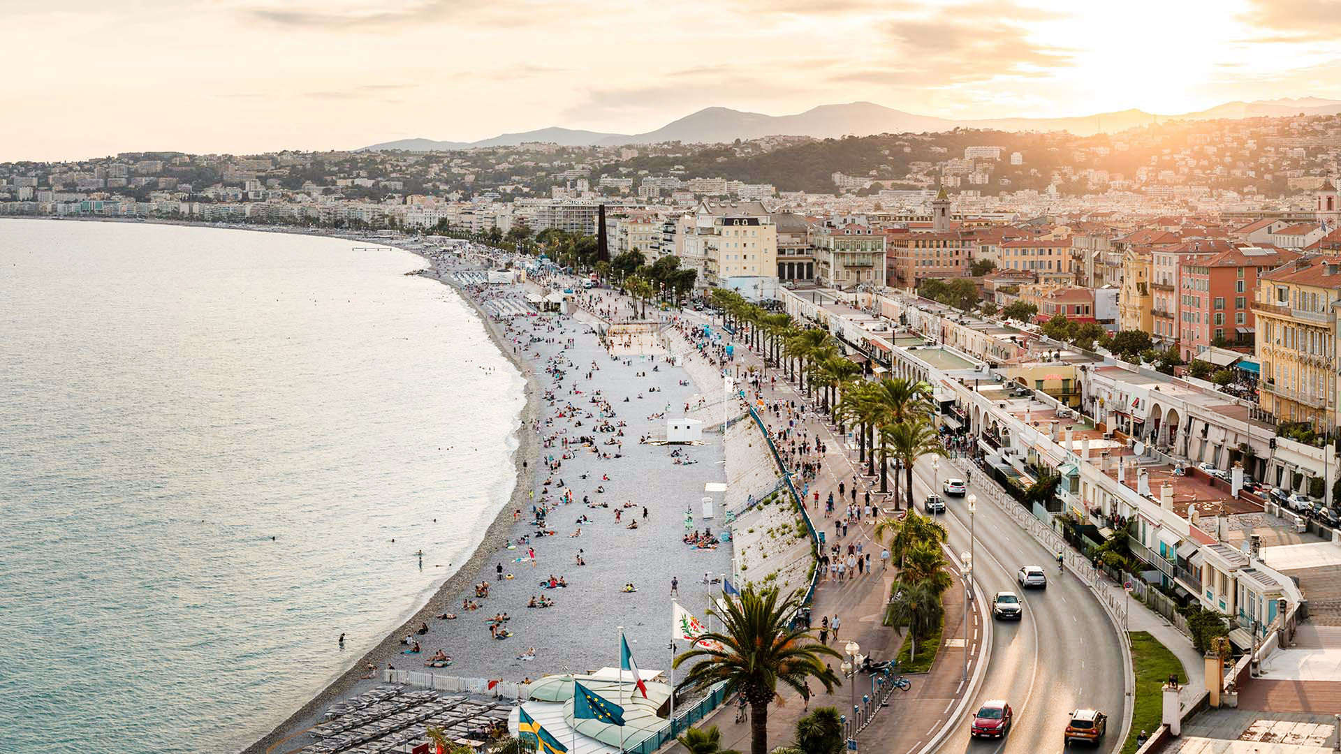 A cityscape panorama of the city Nice in the south of France