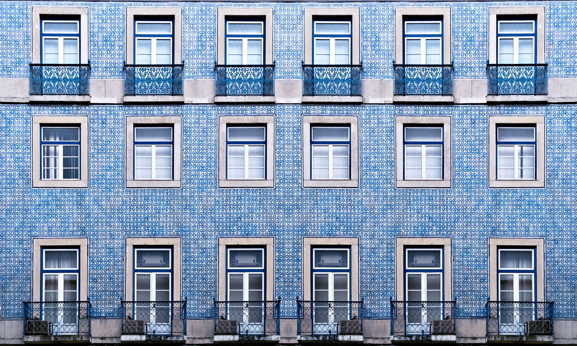 Blaue Fliesen in Lissabon
