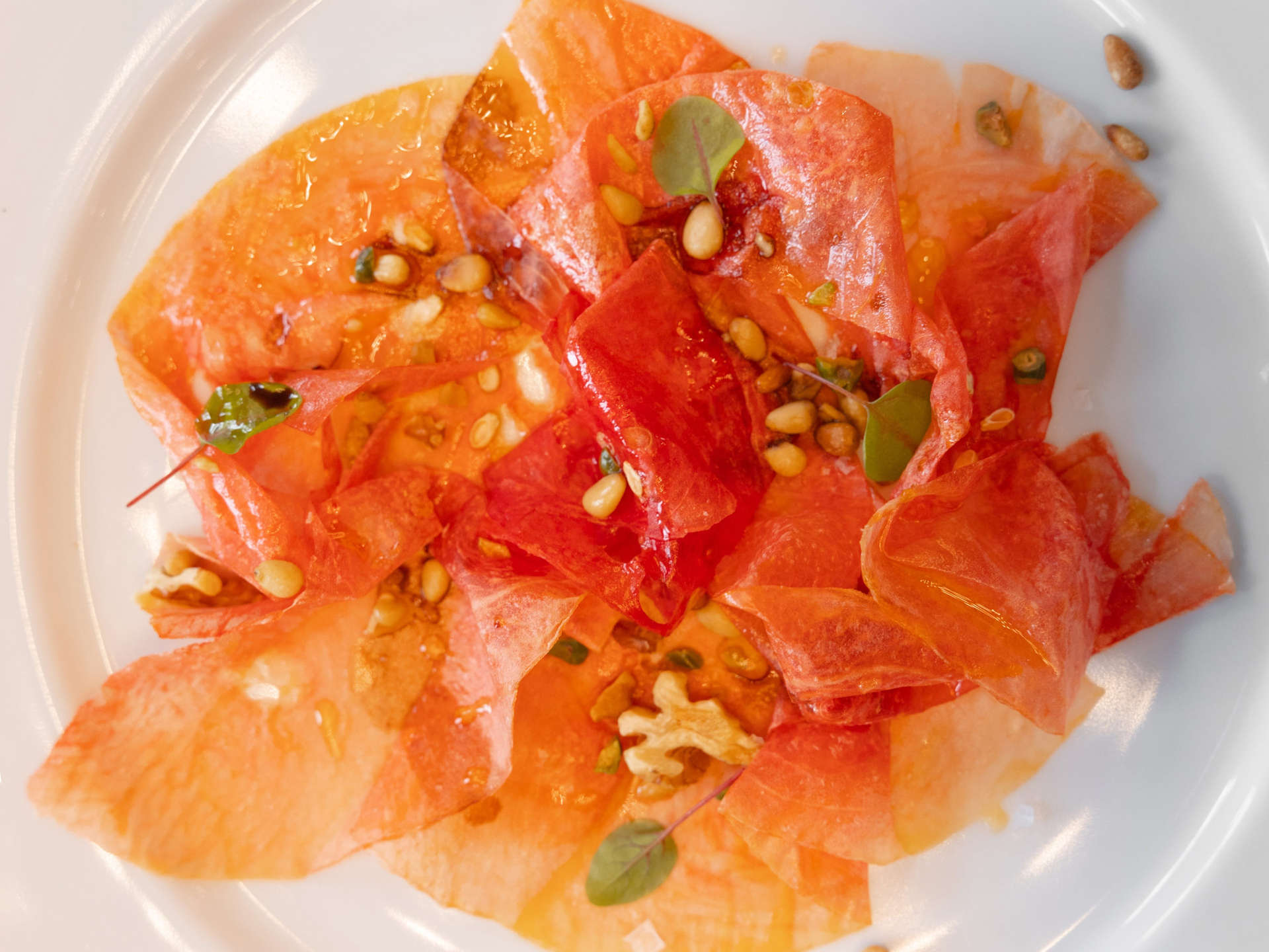 A plate of traditional Iberian ham