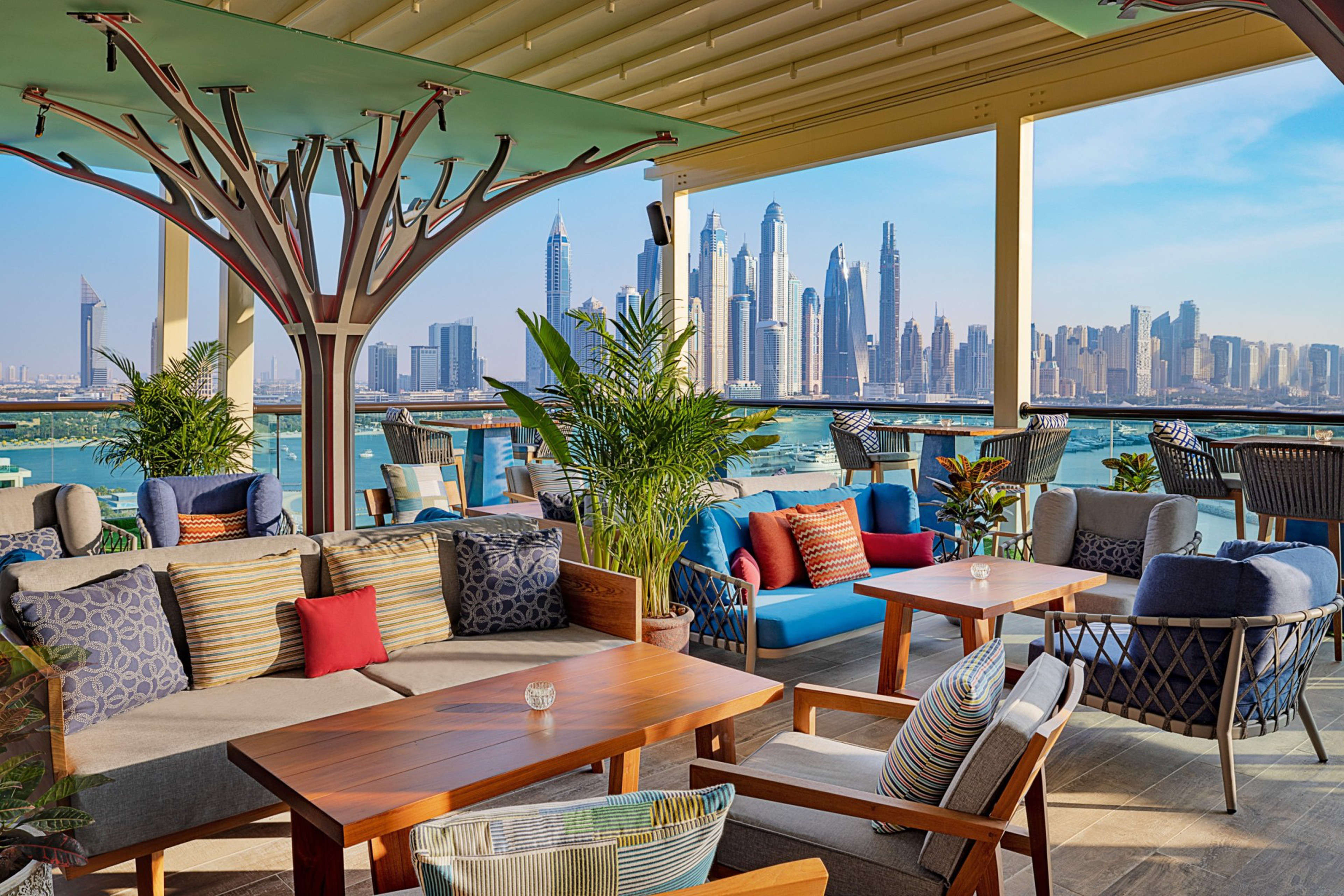 A rooftop terrace at Marriott Resort Palm Jumeirah