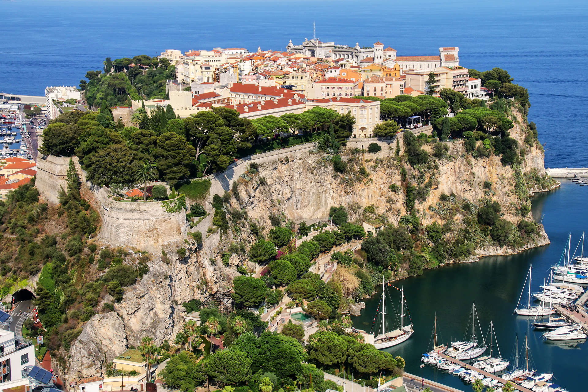 Accessed via elevator or stairs, the Le Rocher headland is the oldest and most atmospheric part of Monaco