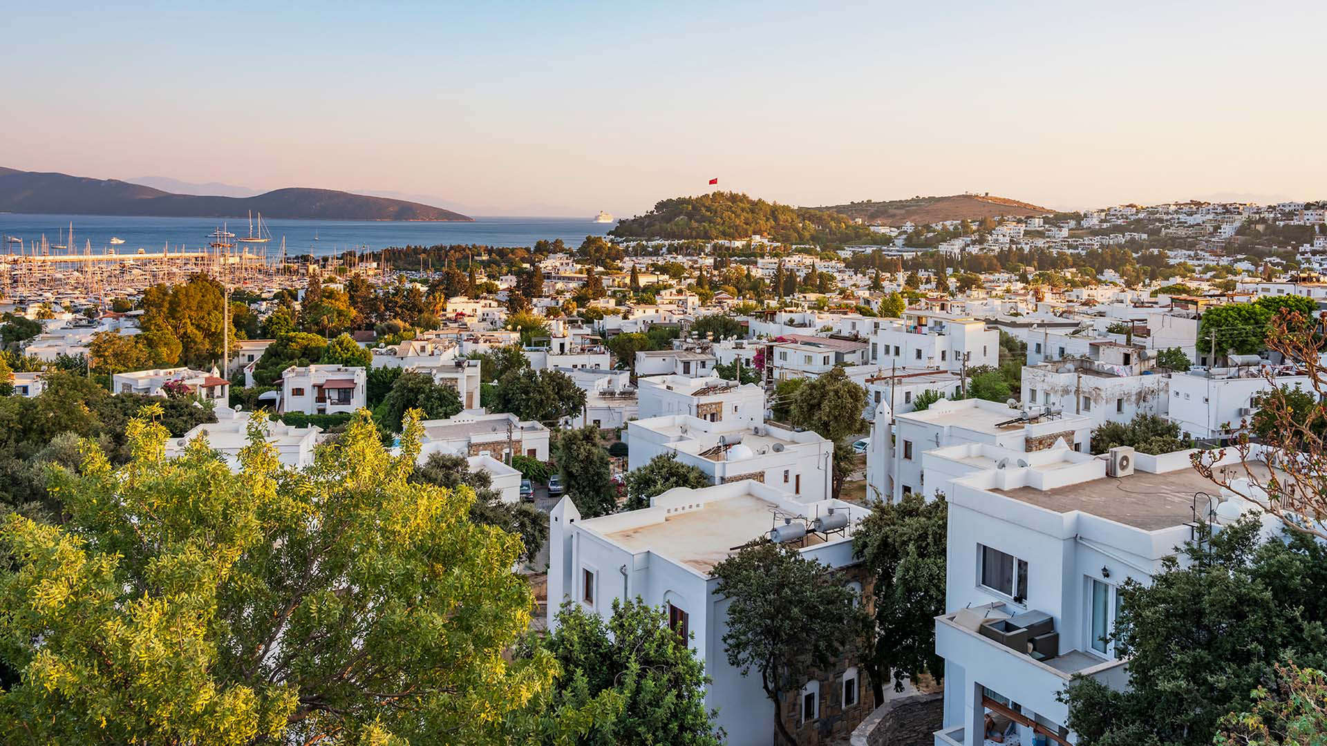 Aerial View Bodrum city 