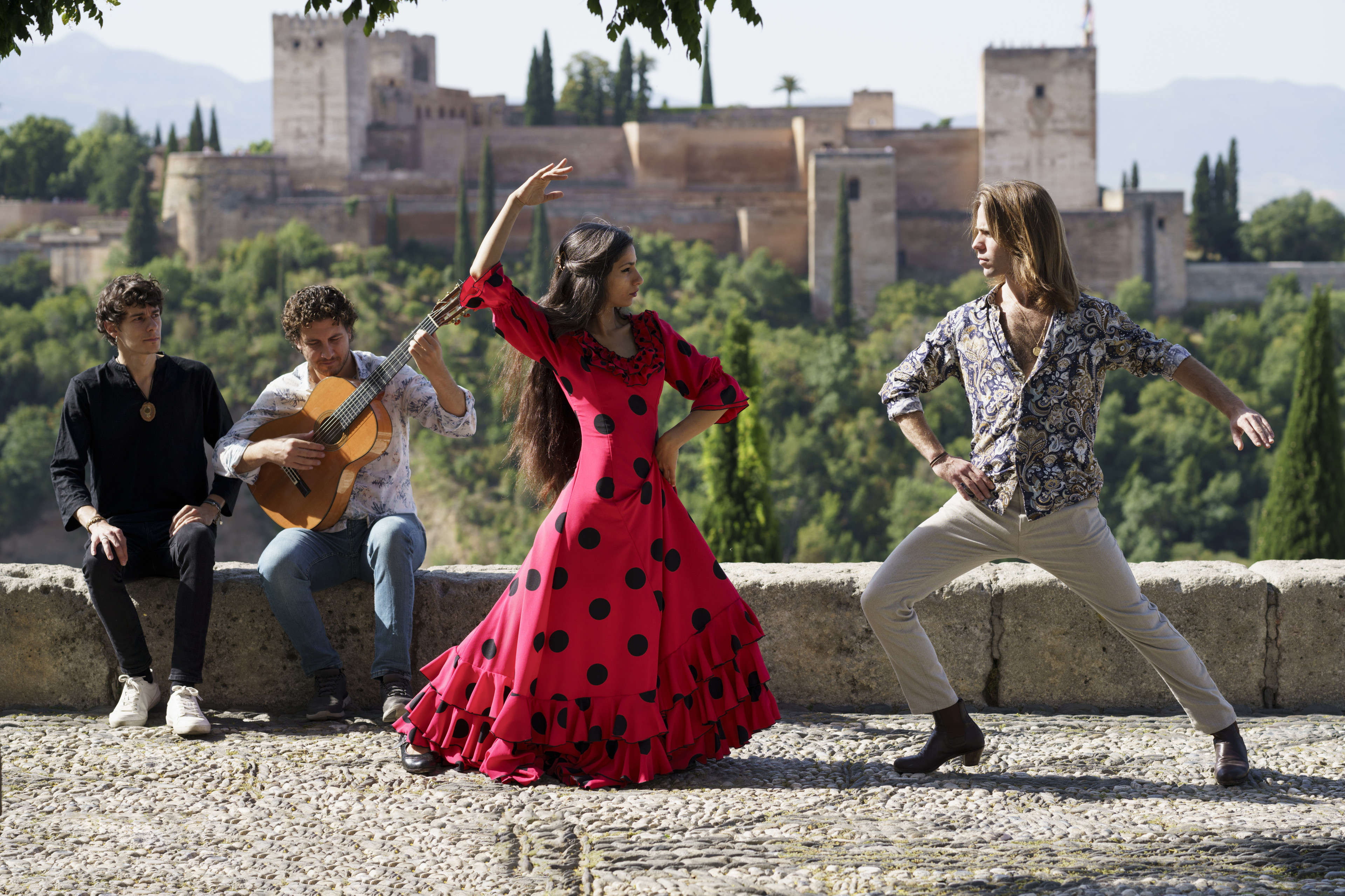 Bailadores de flamenco en La Alhambra, Granada