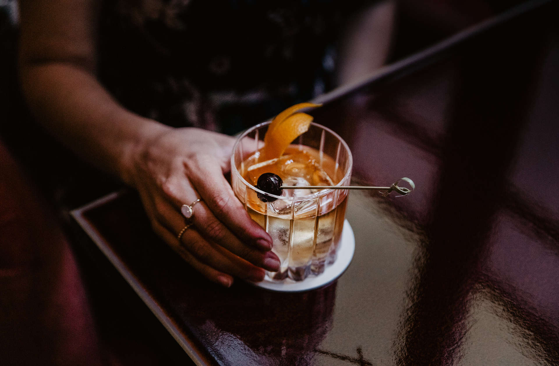 Cocktail in a crystal tumbler