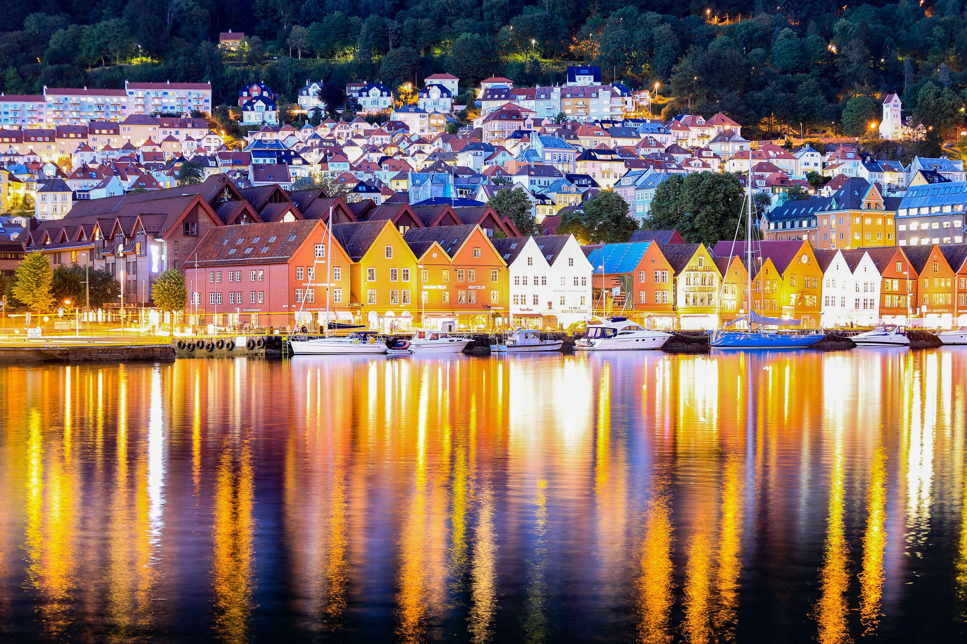 Bergen is surrounded by mountainous peaks and woodland