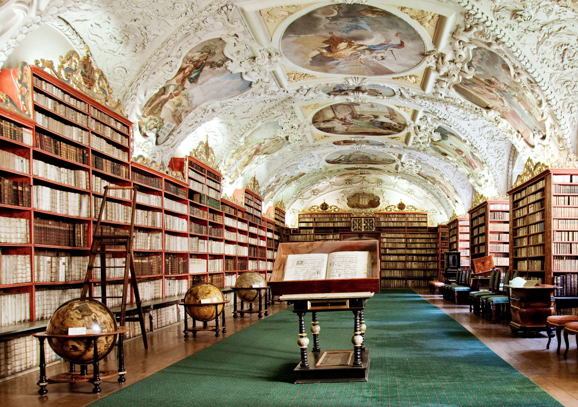 Old library in the PragueTheological Hall at Strahov Library in Prague Czech Republic