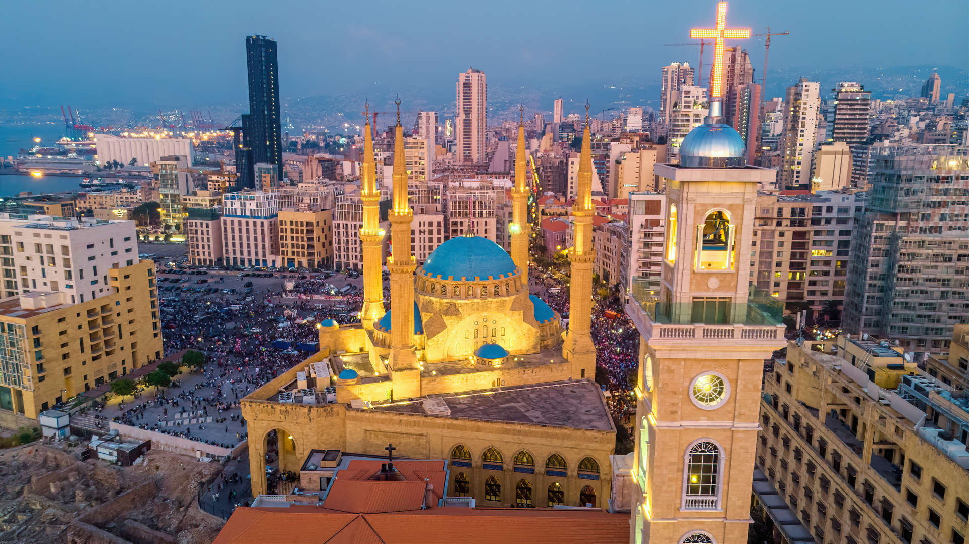 Das Stadt Panorama von Beirut