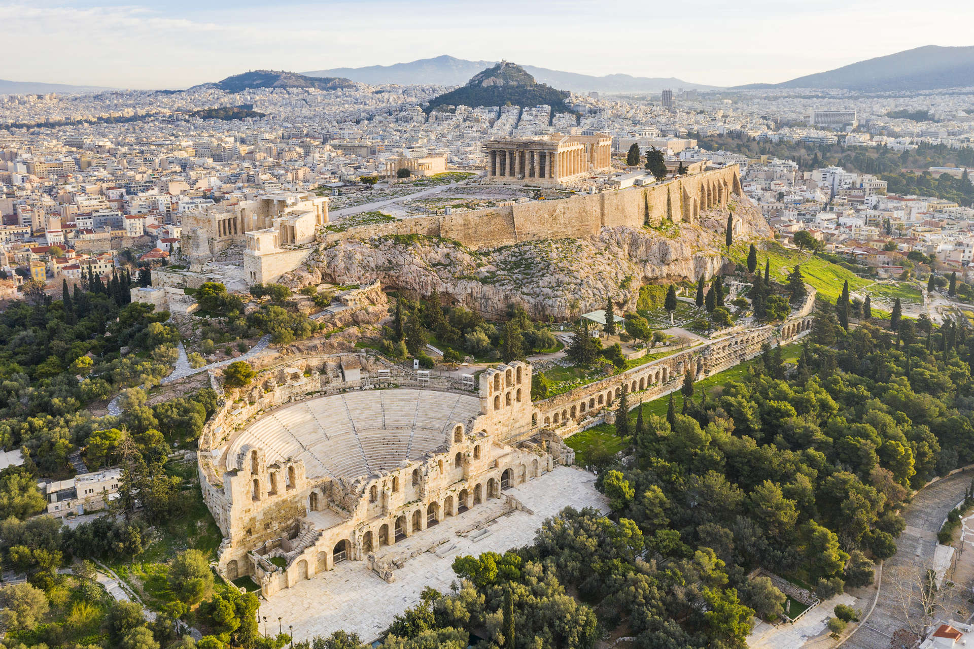 Une vue dégagée sur Athènes