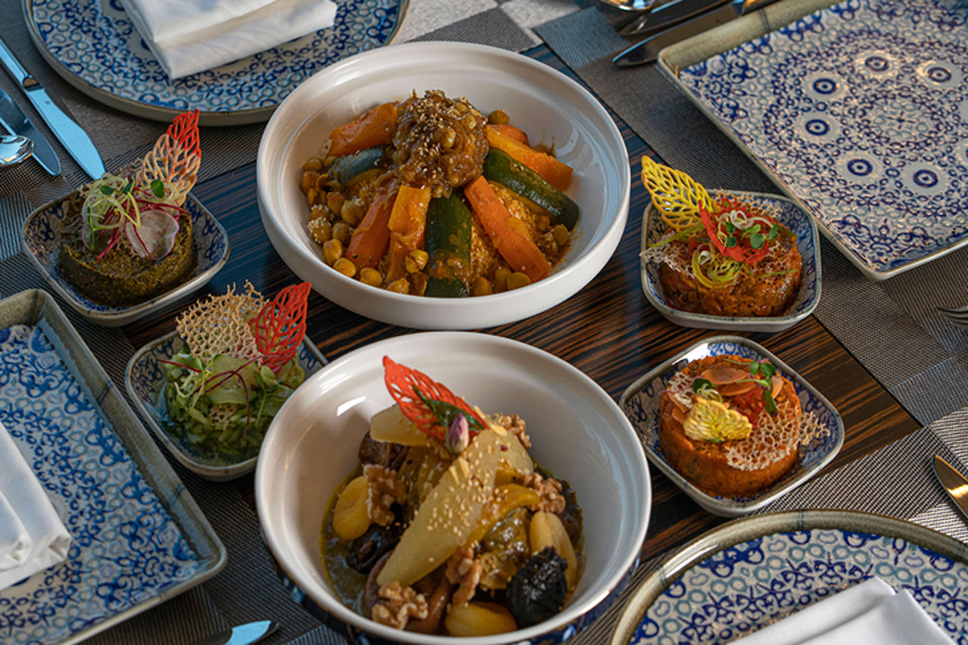 Experience traditional Moroccan favourites and a ceremonious tea service at Caza