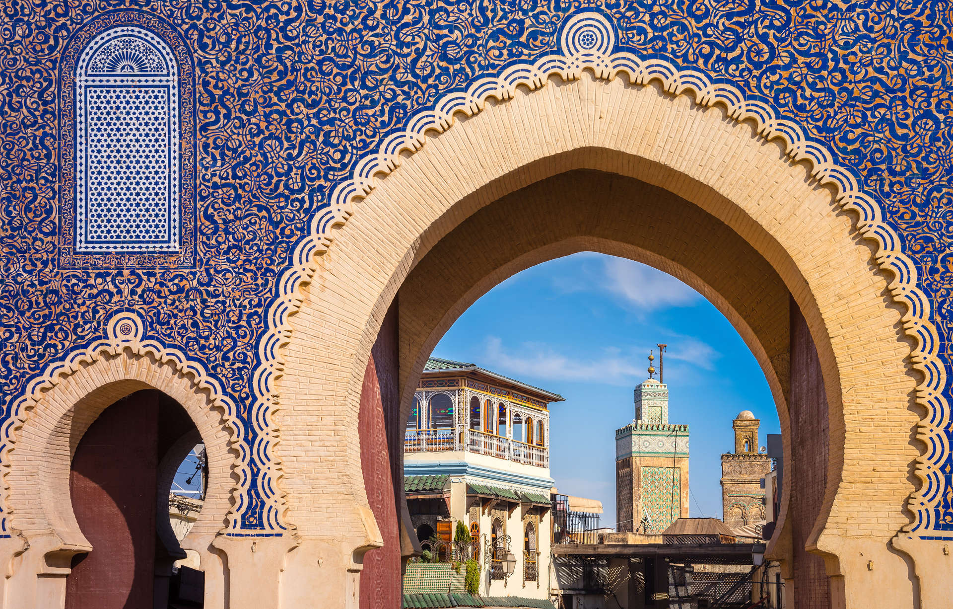 La porte bleue de Fès, Maroc