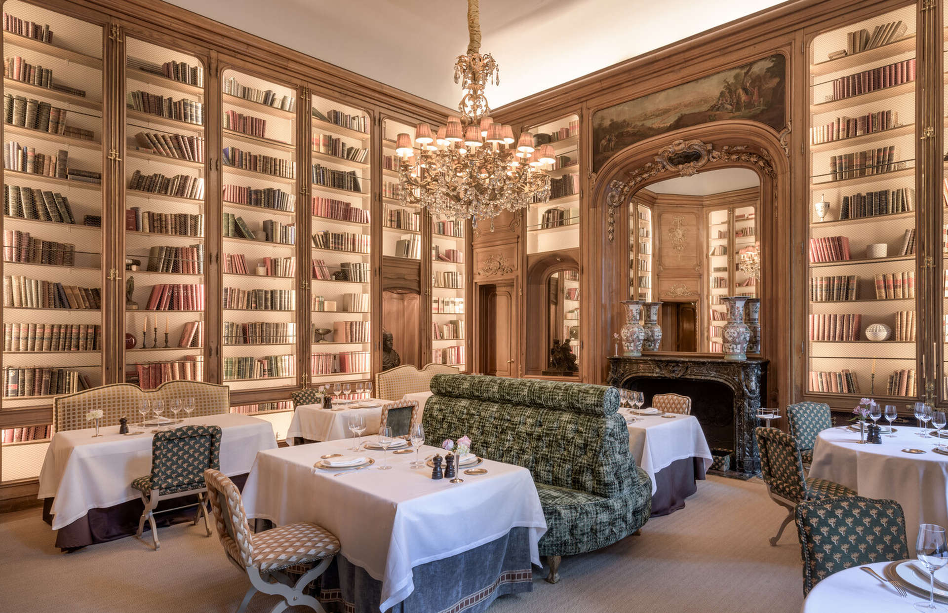 Restaurante La Biblioteca Gresca, en el Santo Mauro, a Luxury Collection Hotel, Madrid 