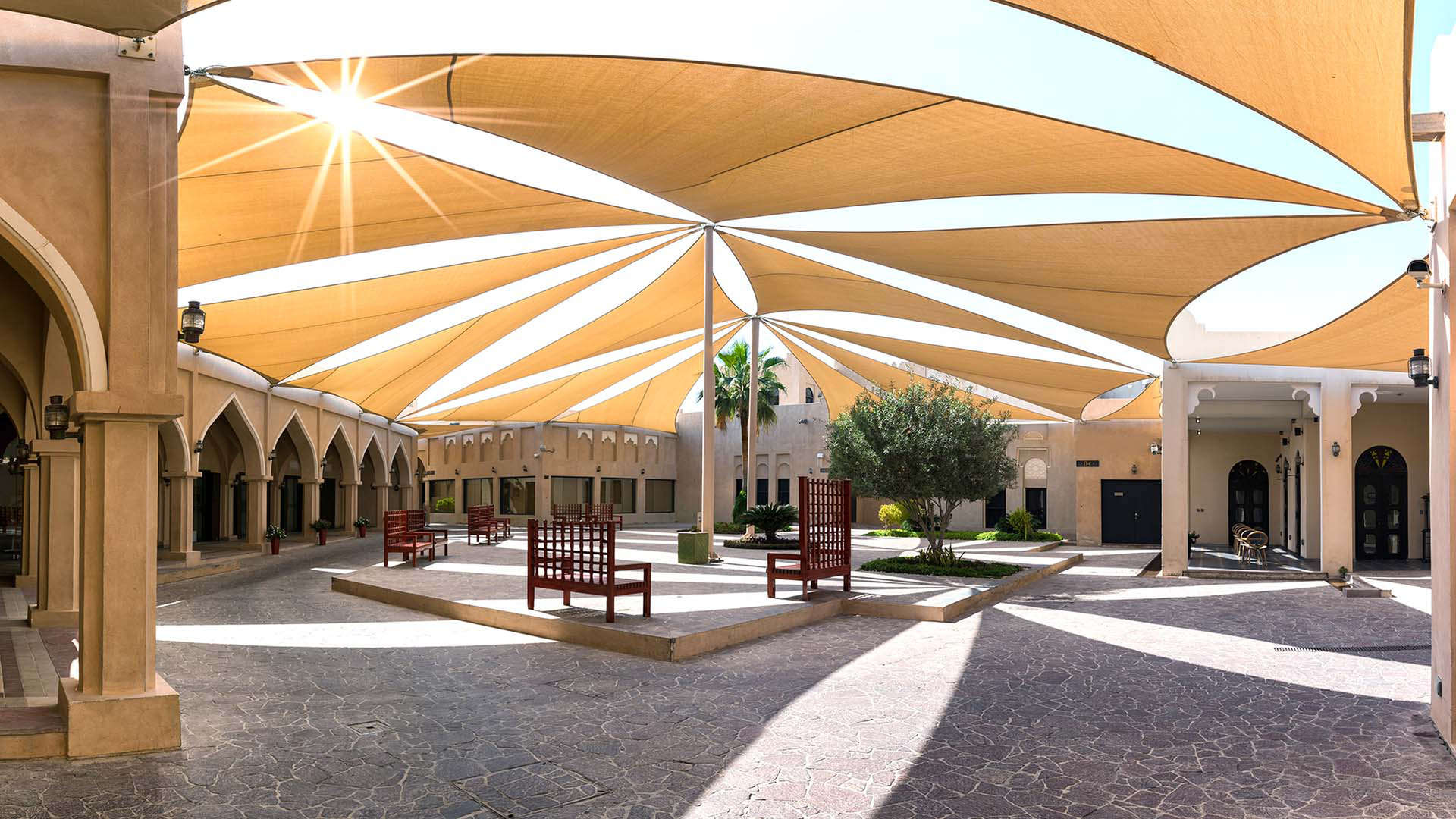 Public square in the rebuild, traditional village of Katara Cultural Center