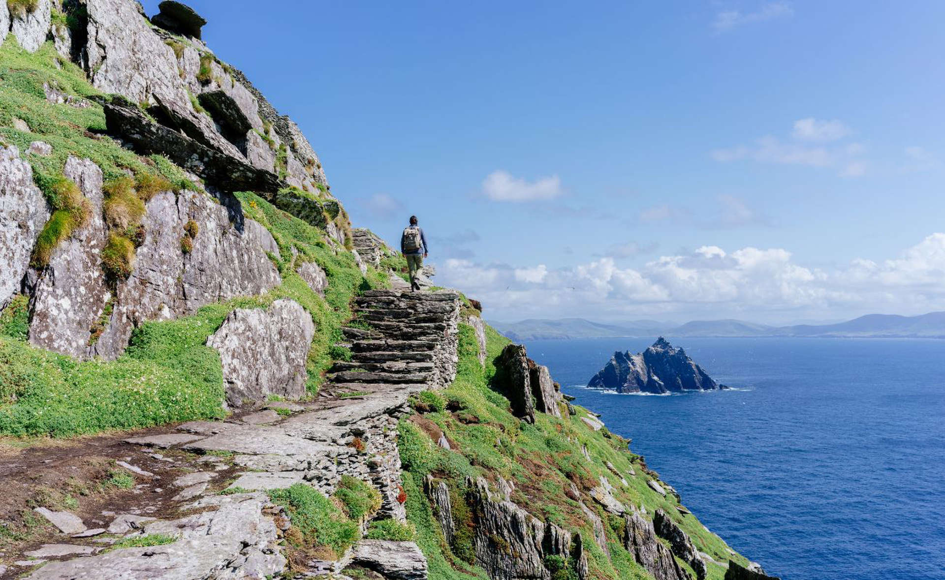 جزيرة سكيليغ مايكل، أحد مواقع التراث لليونسكو، قبالة سواحل أيرلندا