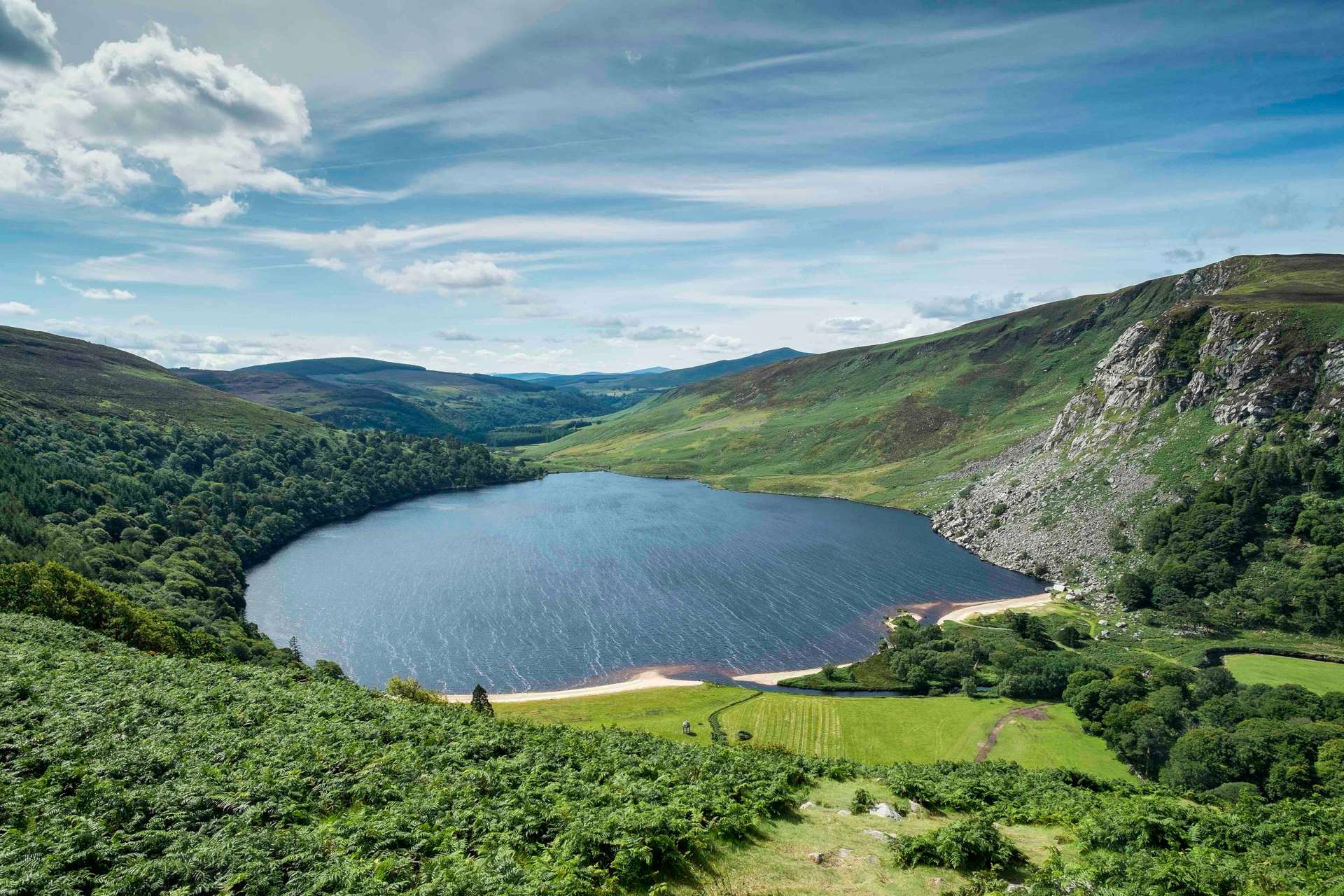 Ireland, County Wicklow, view to Lough Tay at Wicklow National Park