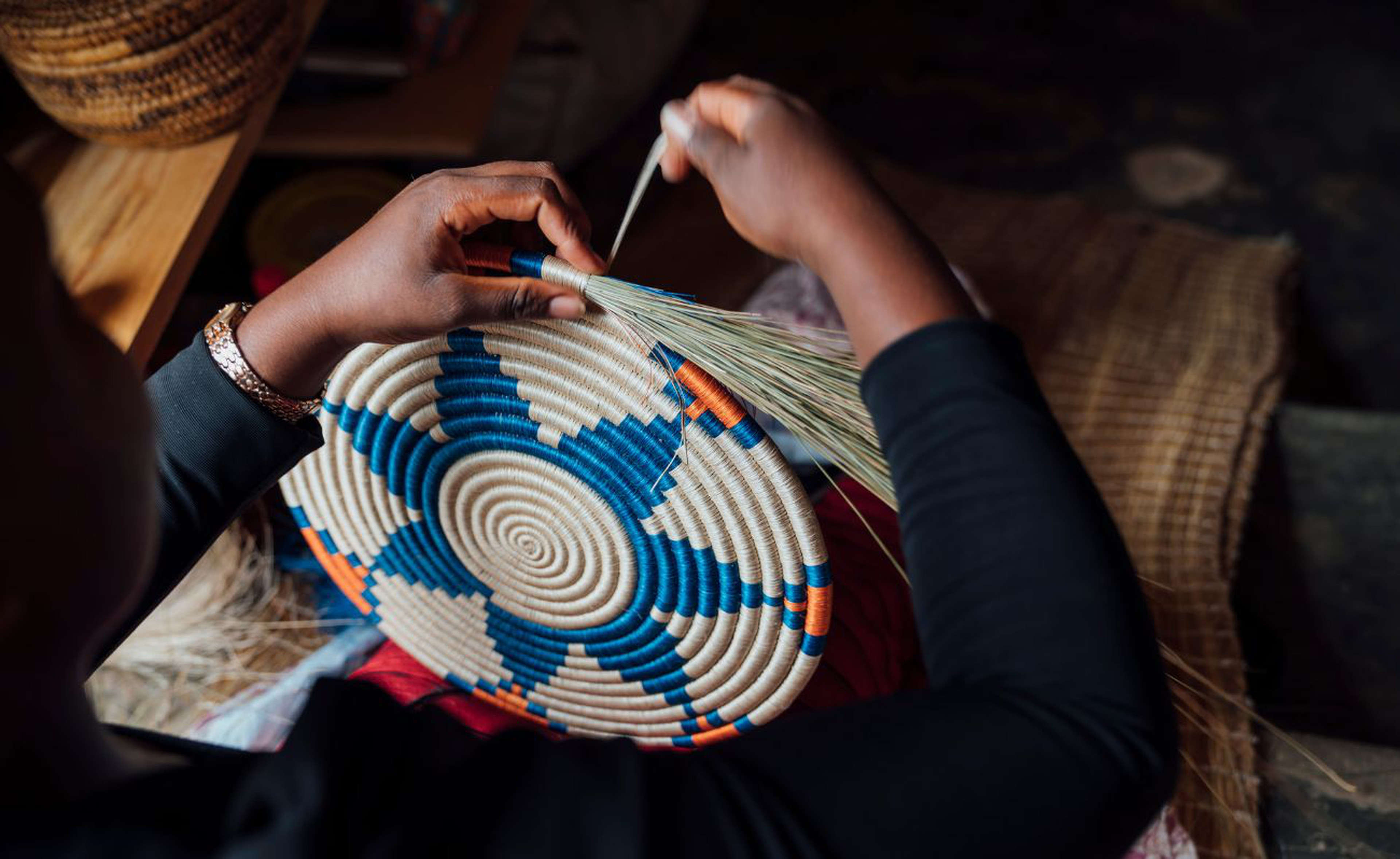 Traditional Rwandan basket weaving