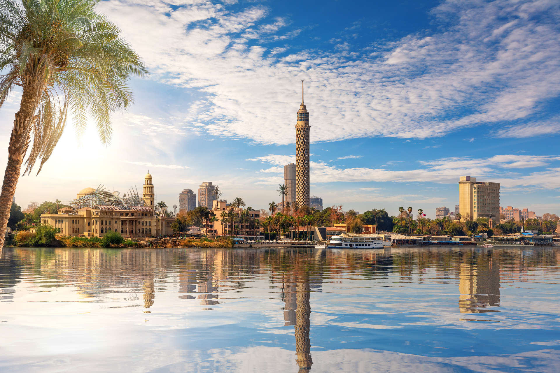 Vista sull'isola di Gezira sul Nilo, Egitto