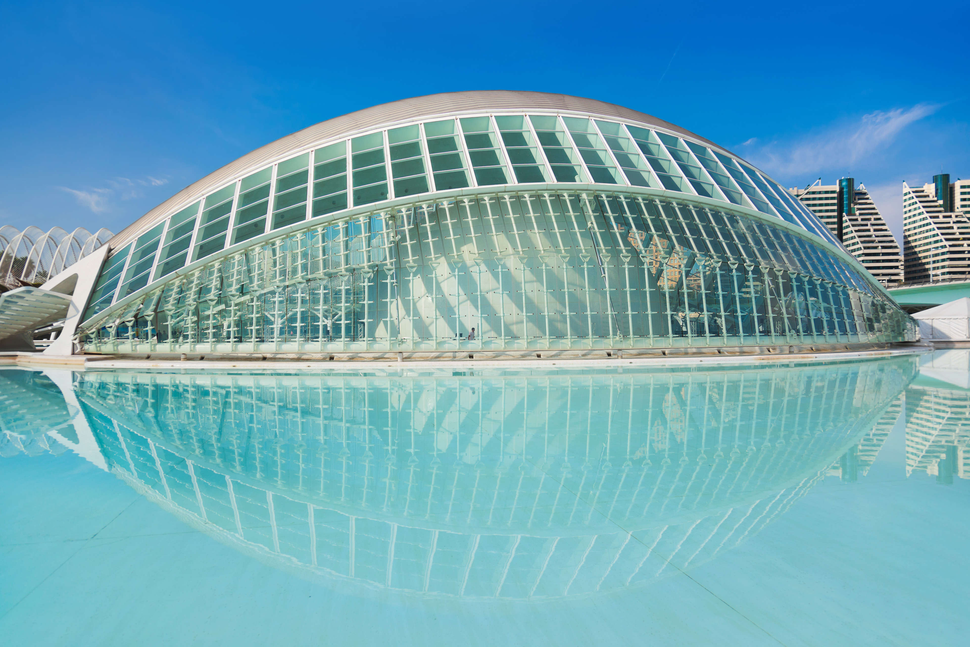 A view across Valencia, with the Ciutat de les Arts i les Ciències in the background